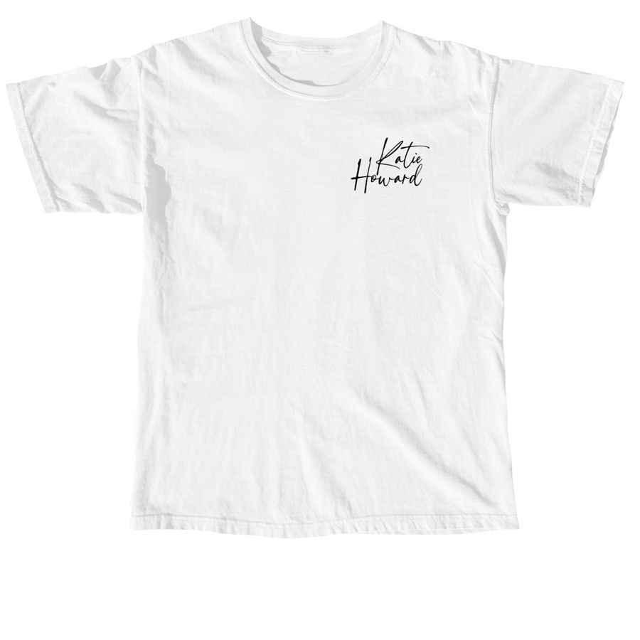 Katie Howard T-Shirt Black, a White Comfort Colors Unisex Tee