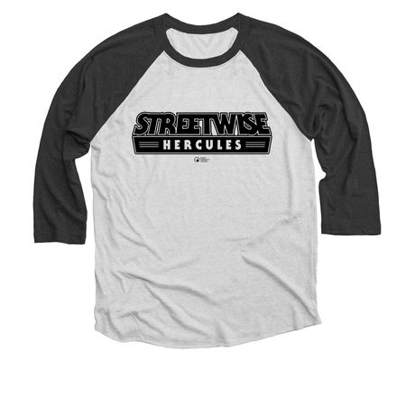 Streetwise Hercules, a Black and Heather White 3/4 Sleeve Baseball Tee