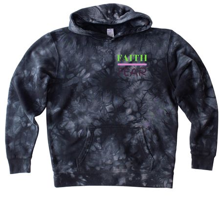 Faith Over Fear Jacket, a Black Youth Tie Dye Pullover Hoodie
