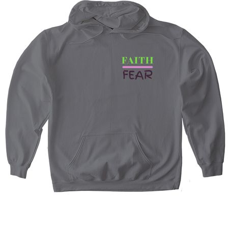 Faith Over Fear Jacket, a Charcoal Gildan Softstyle Pullover Hoodie