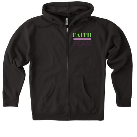 Faith Over Fear Jacket, a Black Heavyweight Zip Up Hoodie