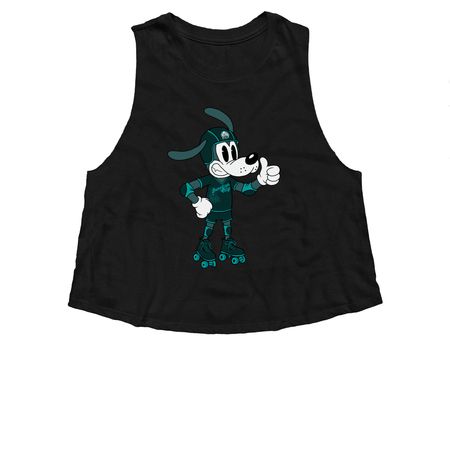 Derby for the Dogs Fundraiser, a Solid Black Blend Women?s Cropped Racerback Tank