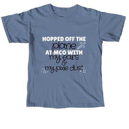 Hopped off the Plane, a Blue Jean Comfort Colors Unisex Tee