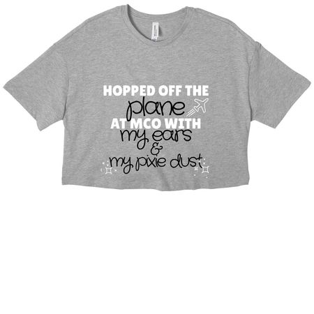 Hopped off the Plane, a Athletic Heather Women?s Cropped Cotton Tee