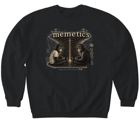memetics, a Black Softstyle Crewneck Sweatshirt