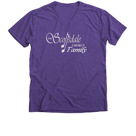 Scottsdale Chorus Family White logo, a Purple Rush Premium V-Neck Tee