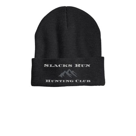 The Beanie, a Heather Charcoal Printed Cuffed Beanie