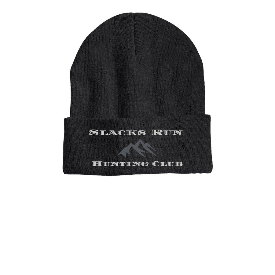 The Beanie, a Heather Charcoal Printed Cuffed Beanie