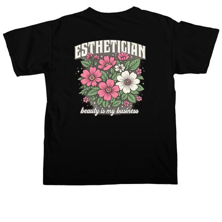 estie flower, a Black Comfort Colors Unisex Tee (back-view)