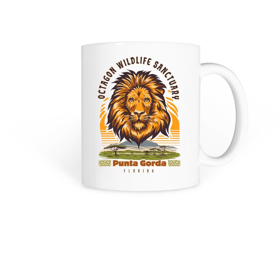 Octagon Wildlife Sanctuary Mug, a White Coffee Mug