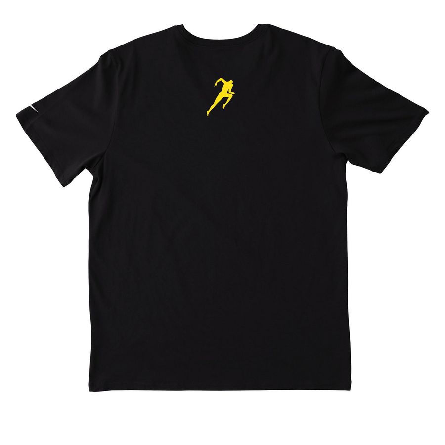 Bolt of Lightning Running Store (Nike), a Black Nike Dri-FIT Jersey Blend Performance Tee (back-view)