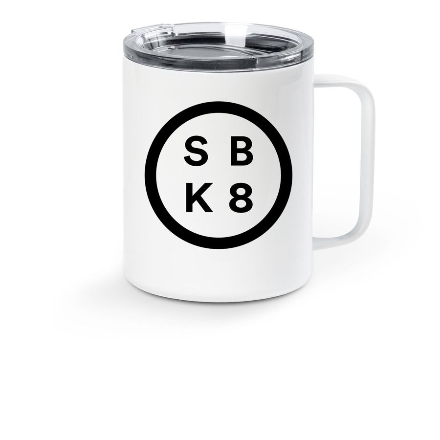 Salmon Bay Travel Mug, a White Stainless Steel Travel Mug