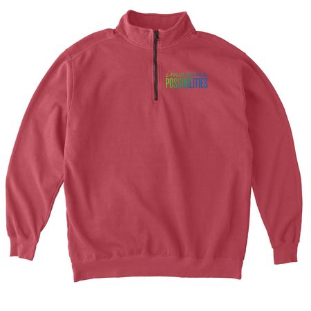 IP 3/4 Zip Sweatshirt, a Crimson Comfort Colors Quarter Zip Pullover