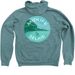 Midlife Selkie Limited Drop, a Heather Deep Teal Zip Up Hoodie (back-view)
