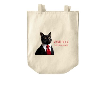 TCFU x Vinnie the Cat Tote Bags, a Natural Over-the-Shoulder Shopping Tote Bag