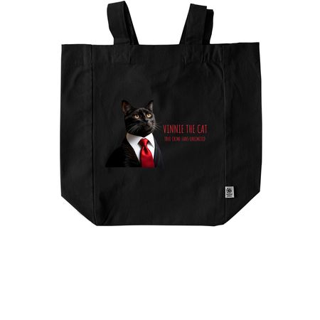 TCFU x Vinnie the Cat Tote Bags, a Black Recycled Cotton Tote Bag