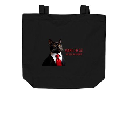 TCFU x Vinnie the Cat Tote Bags, a Black Organic Cotton Tote Bag