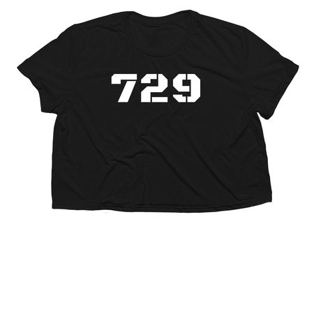 7 2 9 LOGO&nbsp;, a Black Women?s Flowy Cropped Tee