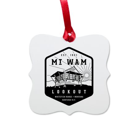 Mt Wam Ornaments, a White Aluminum Square Ornament