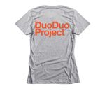 Duo Duo Project Tees & Hoodies, a Dark Heather Grey Women's Slim Fit Tee (back-view)