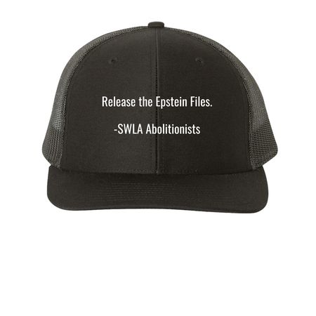 Release the Epstein Files Hats, a Black Printed Snapback Trucker Cap