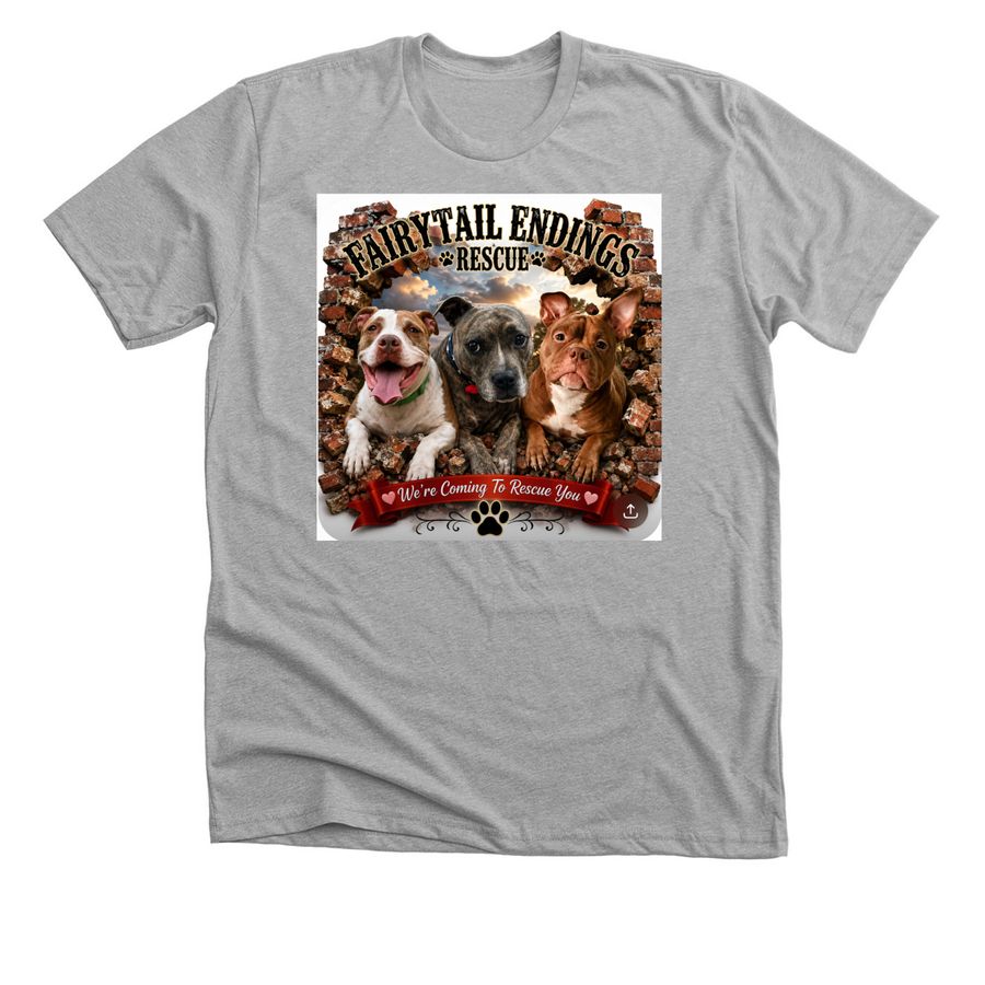T-shirts for a dog rescue cause, a Athletic Heather Premium Unisex Tee