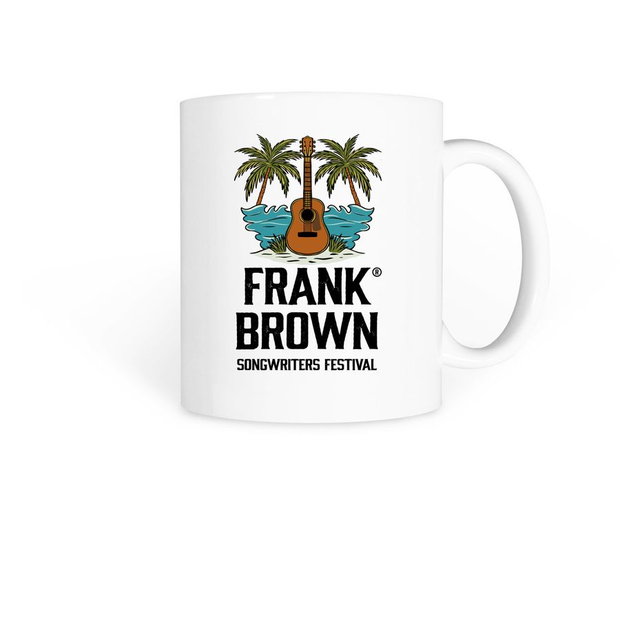 WAKE UP WITH FRANK BROWN COFFEE MUGS!, a White Coffee Mug