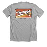 The Two-sider, a Athletic Heather Premium Unisex Tee (back-view)