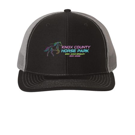 Still Galloping Strong ? 25 Years and Glowing, a Black/ Charcoal Printed Snapback Trucker Cap