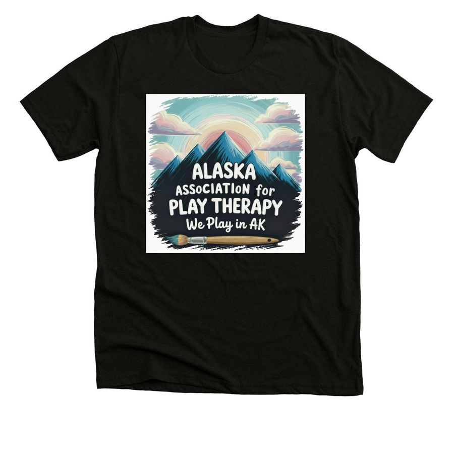 Paintbrush & Mountain Skies, a Black Heather Premium Unisex Tee