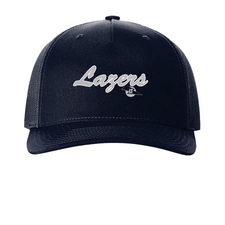 Lazers Hats, a Navy Printed Five-Panel Trucker Cap