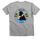 NCSC Water Test 2026, a Athletic Heather Premium V-Neck Tee (back-view)