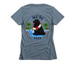 NCSC Water Test 2026, a Indigo Women's Slim Fit Tee (back-view)