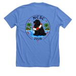 NCSC Water Test 2026, a Heather Columbia Blue Premium Unisex Tee (back-view)