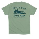 Devil's Lake Pocket/Back Shirt (Deep Green), a Sage Premium Cotton Tee (back-view)