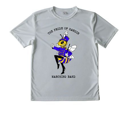 Marching Hornets - Black Text, a Silver Youth Performance Tee