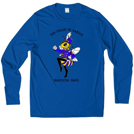 Marching Hornets - Black Text, a True Royal UV Performance Long Sleeve Tee
