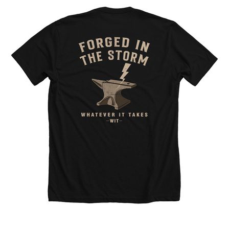 WIT Anvil, a Solid Black Blend Premium Unisex Tee (back-view)