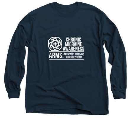 ARMS Full Front White, a Navy Classic Long Sleeve Tee