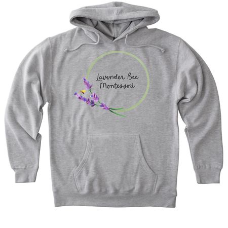 Lavender Bee Montessori, a Grey Heather Heavyweight Pullover Hoodie