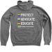 KCPRN Pride, a Deep Heather Zip Up Hoodie (back-view)