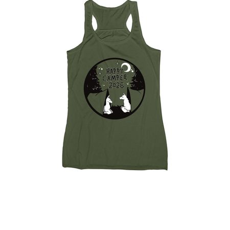 Happy Camper 2026 Women's Tops, a Military Green Women's Racerback