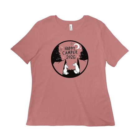 Happy Camper 2026 Women's Tops, a Mauve Women?s Relaxed Cotton Tee