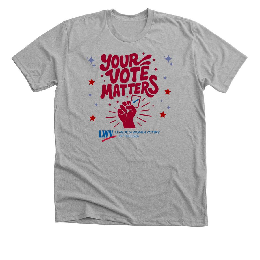 Your Vote Matters - LWVCSRA, a Athletic Heather Premium Unisex Tee