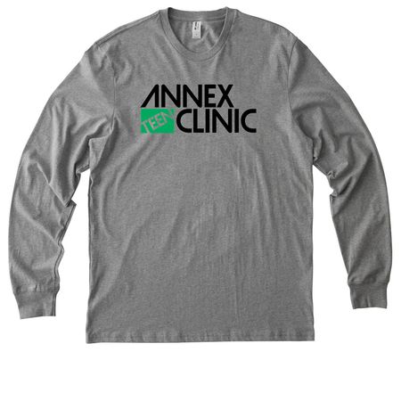 Annex Teen Clinic (Black), a Granite Grey Heather Allmade Organic Cotton Long Sleeve Tee