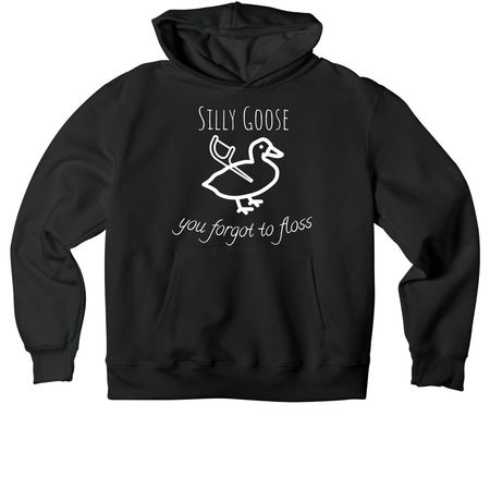 Silly Goose, a Vintage Black Premium Heavyweight Pullover Hoodie