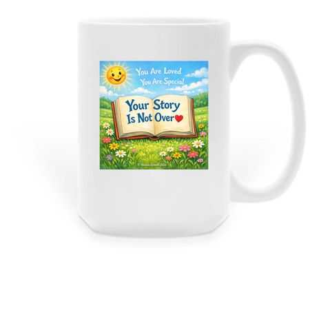 Your Story Is Not Over!, a White Large Coffee Mug