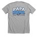 Papa Knows Ball, a Athletic Heather Premium Unisex Tee (back-view)