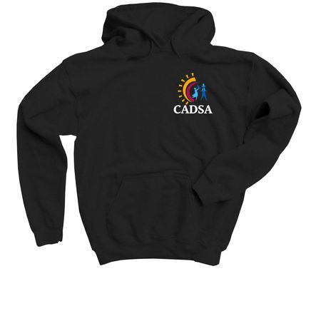 Color logo on dark colors, a Black Youth Pullover Hoodie