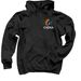 Color logo on dark colors, a Black Pullover Hoodie